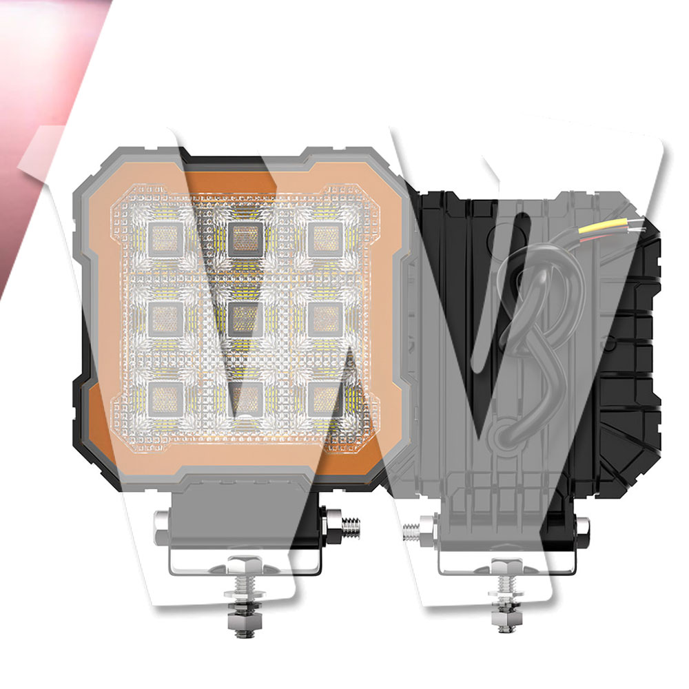 Rakuten - 聖騎士シリーズ イカリングカラー：レッド 4インチ 作業灯 LED ワークライト 4モードライト ホワイト ストロボ機能 デイライト DRL 3000LM 2個 12V/24V兼用 前照灯 投光器 防水 防塵 防震 ジープ ジムニー オフロード SUV 大型車 トラック 汎用 多用途 高品質 高輝度