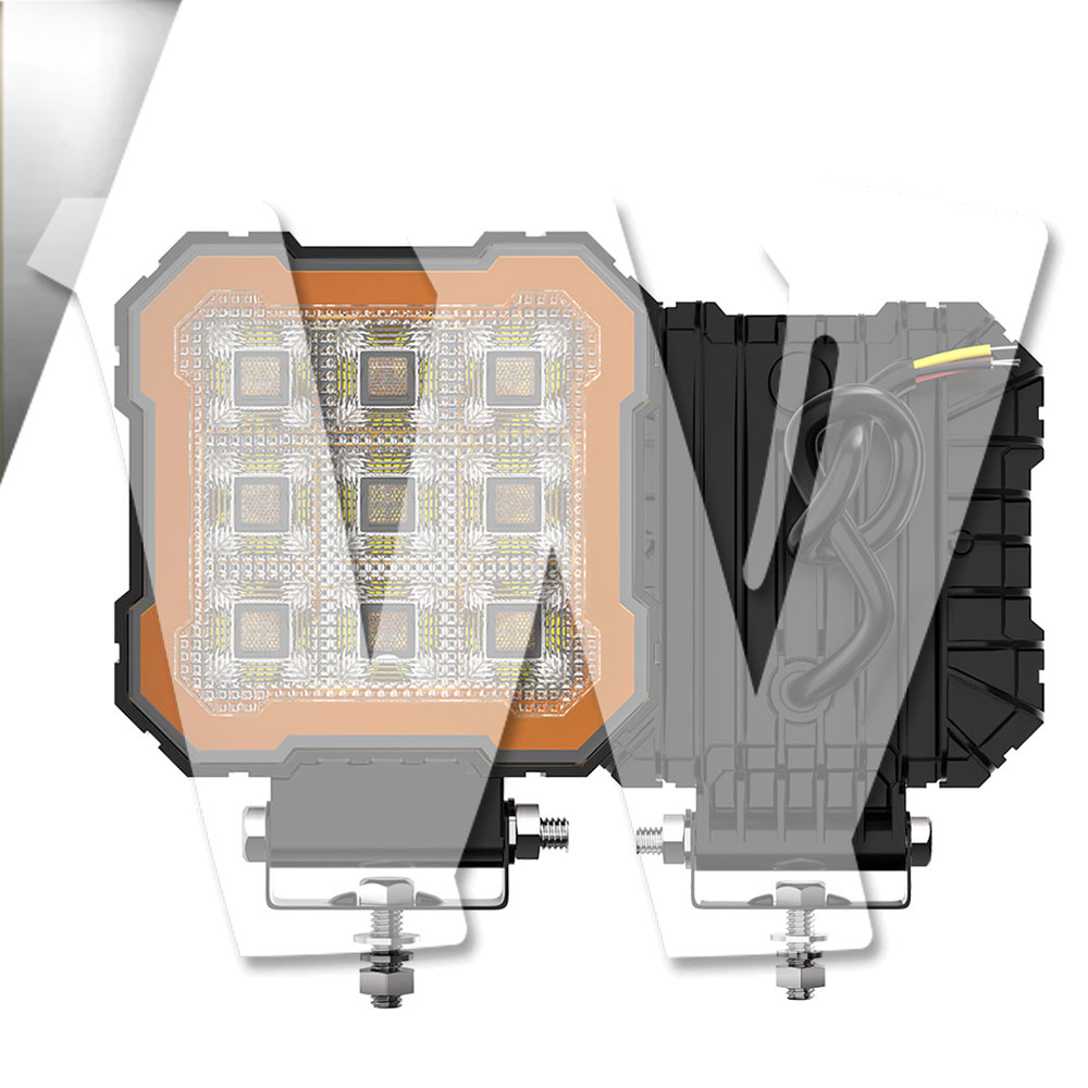 Rakuten - 聖騎士シリーズ イカリングカラー：ホワイト 4インチ 作業灯 LED ワークライト 4モードライト ホワイト ストロボ機能 デイライト DRL 3000LM 2個 12V/24V兼用 前照灯 投光器 防水 防塵 防震 ジープ ジムニー オフロード SUV 大型車 トラック 汎用 多用途 高品質 高輝度