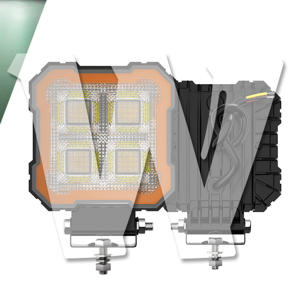 Rakuten - 聖騎士シリーズ イカリングカラー：グリーン 4インチ 作業灯 LED ワークライト 4モードライト ホワイト ストロボ機能 デイライト DRL 3000LM 2個 12V/24V兼用 前照灯 投光器 防水 防塵 防震 ジープ ジムニー オフロード SUV 大型車 トラック 汎用 多用途 高品質 高輝度