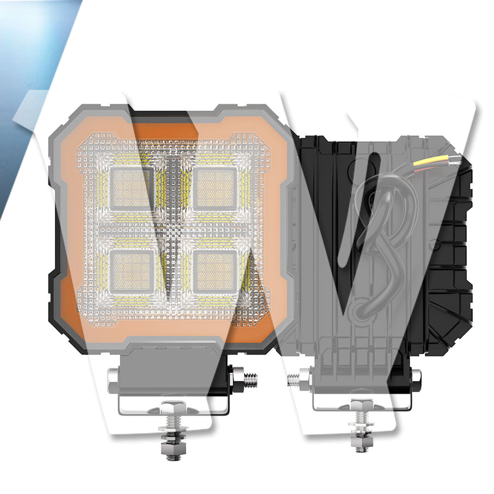 Rakuten - 聖騎士シリーズ イカリングカラー：アイスブルー 4インチ 作業灯 LED ワークライト 4モードライト ホワイト ストロボ機能 デイライト DRL 3000LM 2個 12V/24V兼用 前照灯 投光器 防水 防塵 防震 ジープ ジムニー オフロード SUV 大型車 トラック 汎用 多用途 高品質 高輝度