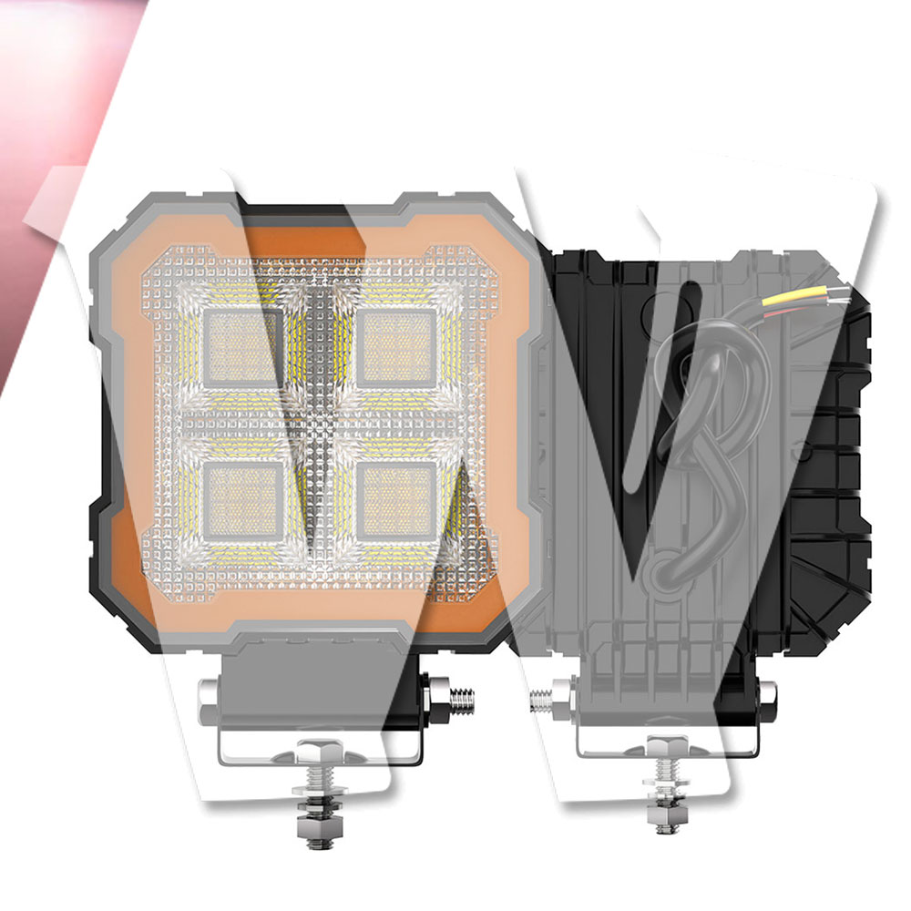 Rakuten - 聖騎士シリーズ イカリングカラー：レッド 4インチ 作業灯 LED ワークライト 4モードライト ホワイト ストロボ機能 デイライト DRL 3000LM 2個 12V/24V兼用 前照灯 投光器 防水 防塵 防震 ジープ ジムニー オフロード SUV 大型車 トラック 汎用 多用途 高品質 高輝度