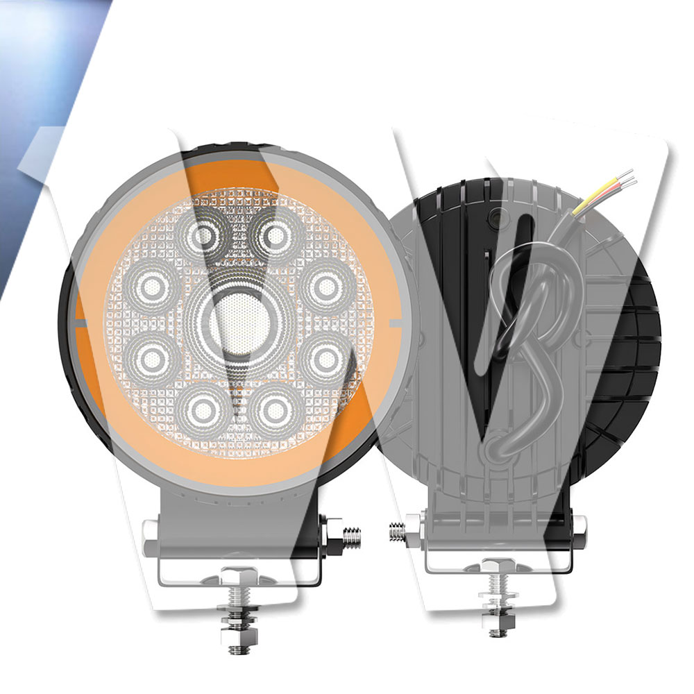 Rakuten - 聖騎士シリーズ イカリングカラー：ブルー 4インチ 作業灯 LED ワークライト 4モードライト ホワイト ストロボ機能 デイライト DRL 3000LM 2個 12V/24V兼用 前照灯 投光器 防水 防塵 防震 ジープ ジムニー オフロード SUV 大型車 トラック 汎用 多用途 丸型