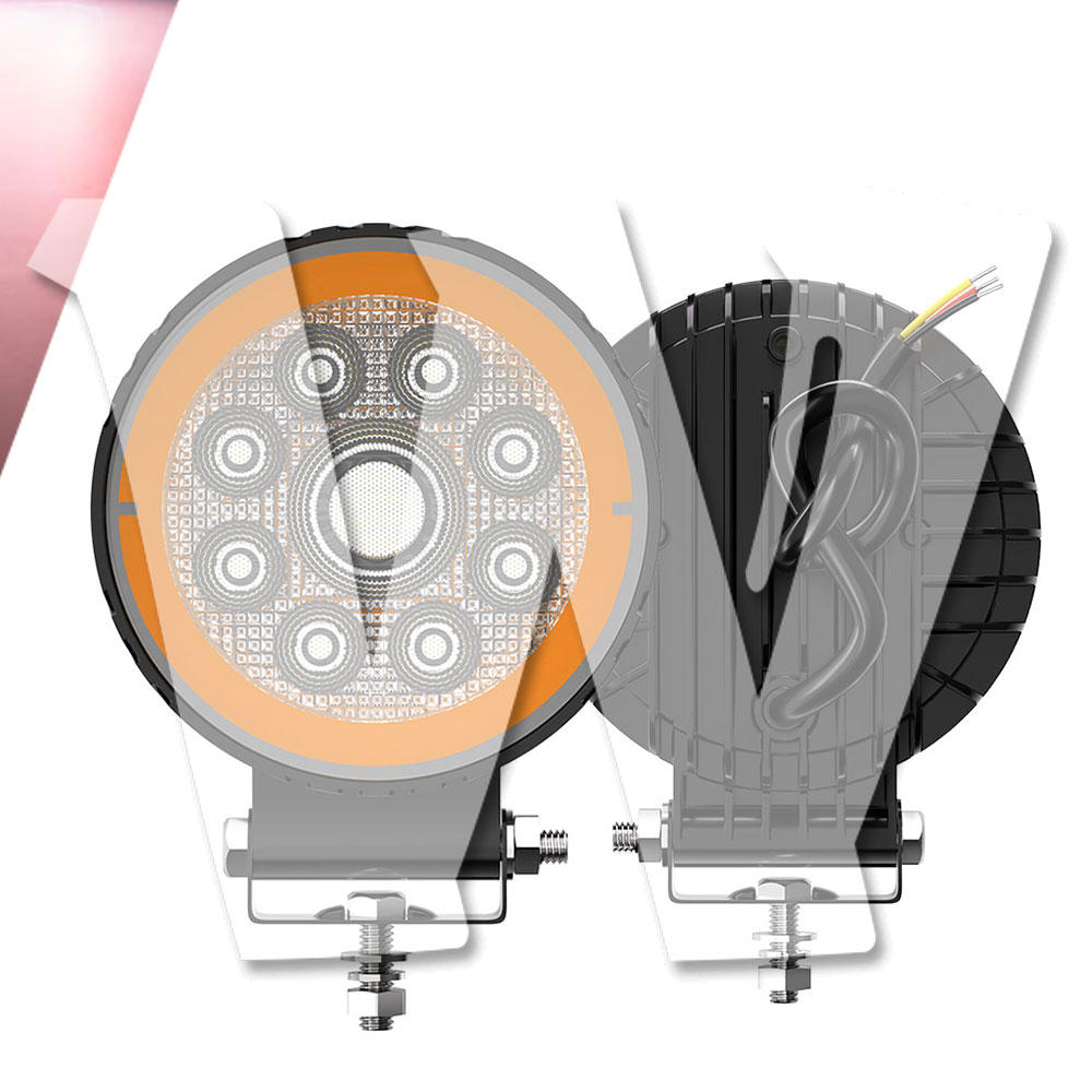 Rakuten - 聖騎士シリーズ イカリングカラー：レッド 4インチ 作業灯 LED ワークライト 4モードライト ホワイト ストロボ機能 デイライト DRL 3000LM 2個 12V/24V兼用 前照灯 投光器 防水 防塵 防震 ジープ ジムニー オフロード SUV 大型車 トラック 汎用 多用途 丸型