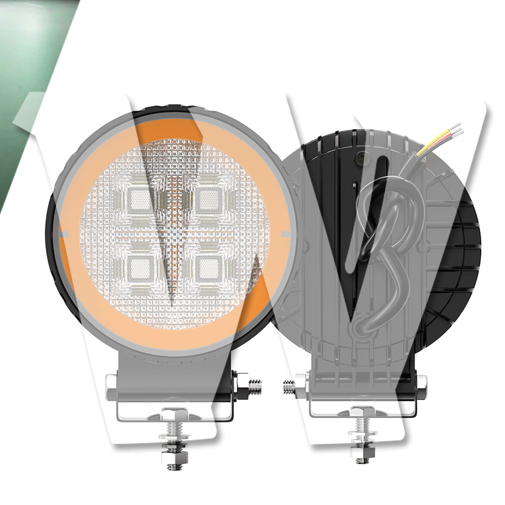 Rakuten - 聖騎士シリーズ イカリングカラー：グリーン 4インチ 作業灯 LED ワークライト 4モードライト ホワイト ストロボ機能 デイライト DRL 3000LM 2個 12V/24V兼用 前照灯 投光器 防水 防塵 防震 ジープ ジムニー オフロード SUV 大型車 トラック 汎用 多用途 丸型