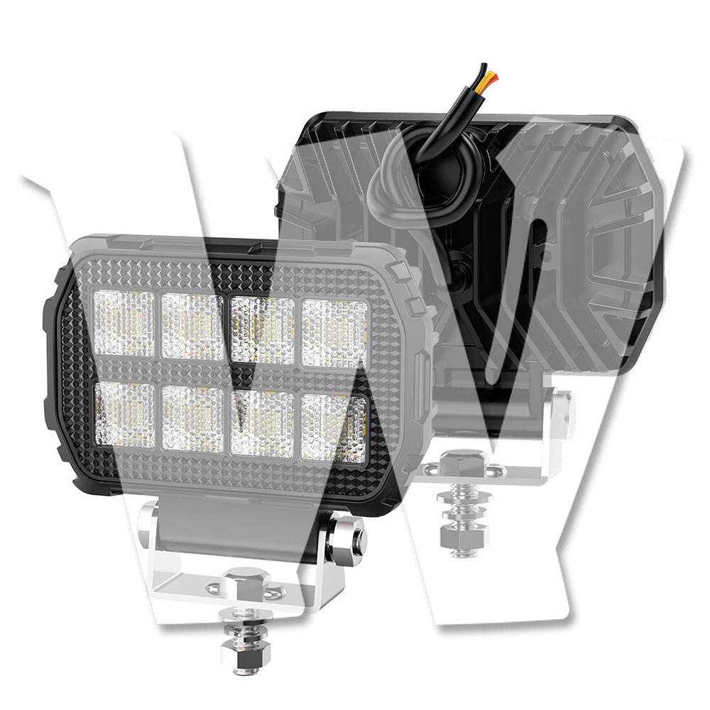 Rakuten - 【2個セット】4.5インチ LEDワークライト 27W 作業灯 ホワイト/イエロー/DRL 高輝度 6600LM 2色対応 防水防塵防震 12V/24V兼用 前照灯 ジープ オフロード トラック 汎用