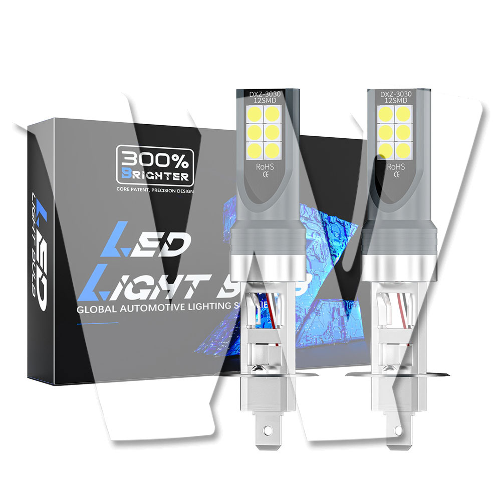 【H1】 車検対応 6500K ホワイト 2200LM CSP3030チップ搭載 H1 LED ヘッドライト フォグランプ 高品質 ..