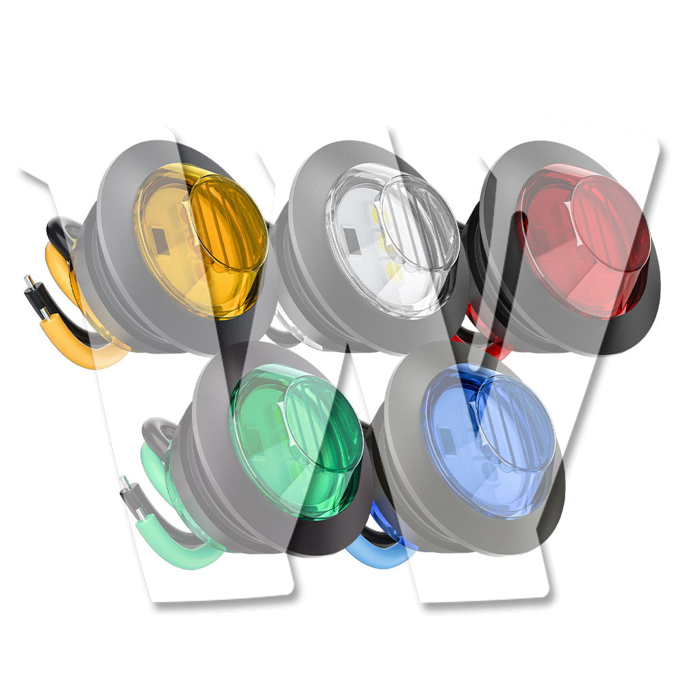 Rakuten - 【10個セット】発光カラーご選択!! 埋込式 LED ライト ハザードランプ 幅見灯 ポジションランプ 警告灯 トラック トレーラー ランクル SUV 除雪車 漁船 トラクター 農業機械 建設機械 12V 汎用