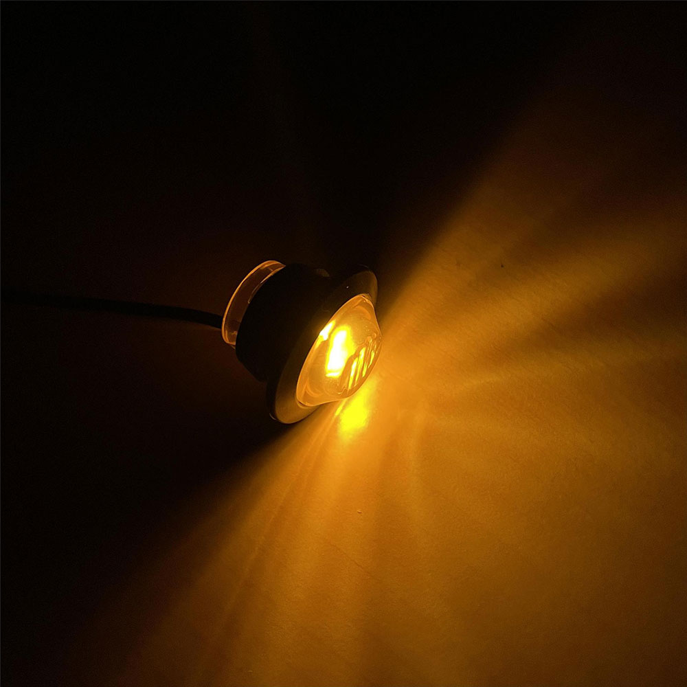 【10個セット】発光カラー:イエロー 埋込式 LED ライト ハザードランプ 幅見灯 ポジションランプ 警告灯 トラック トレーラー ランクル SUV 除雪車 漁船 トラクター 農業機械 建設機械 12V 汎用