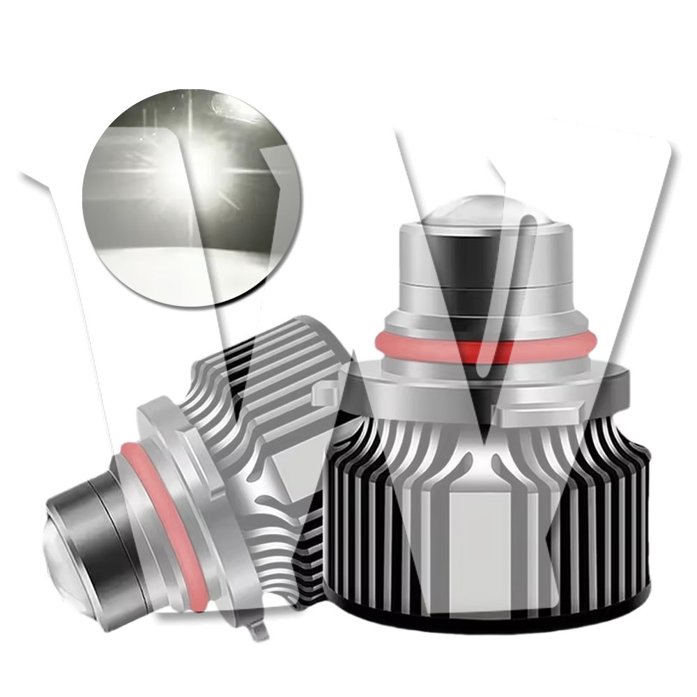 Rakuten - 2025年新発売!! HB3 40W ホワイト 6000K 車検対応 8000LM 純正HIDをLED化 WITH3570チップ搭載 プロジェクターレンズ LED ヘッドライト フォグランプ バルブ バーナー ノイズ キャンセラー内蔵 高輝度 高品質 IP68 1年保証!!