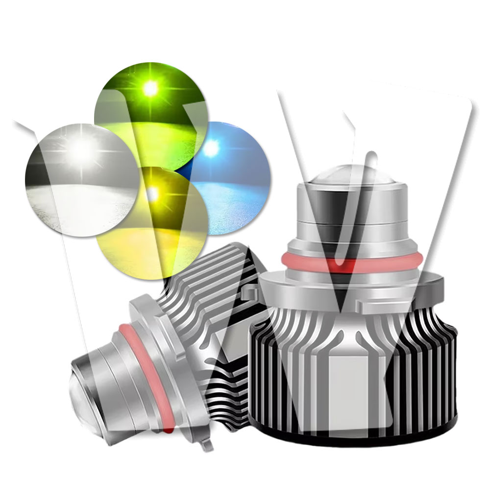 Rakuten - HB3 40W 発光カラーご選択!! 8000LM 純正HIDをLED化 WITH3570チップ搭載 プロジェクターレンズ LED ヘッドライト フォグランプ バルブ バーナー ノイズ キャンセラー内蔵 高輝度 高品質 IP68 1年保証!!