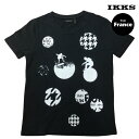 France発【IKKS】Tシャツ 半袖 キッズ 綿100% 子供服 男の子 おしゃれ きれいめ 高級 ブランド かっこいい 夏 小学生 ジュニア フランスこども服 イックス 半袖Tシャツ(黒)130 140 150 160cm