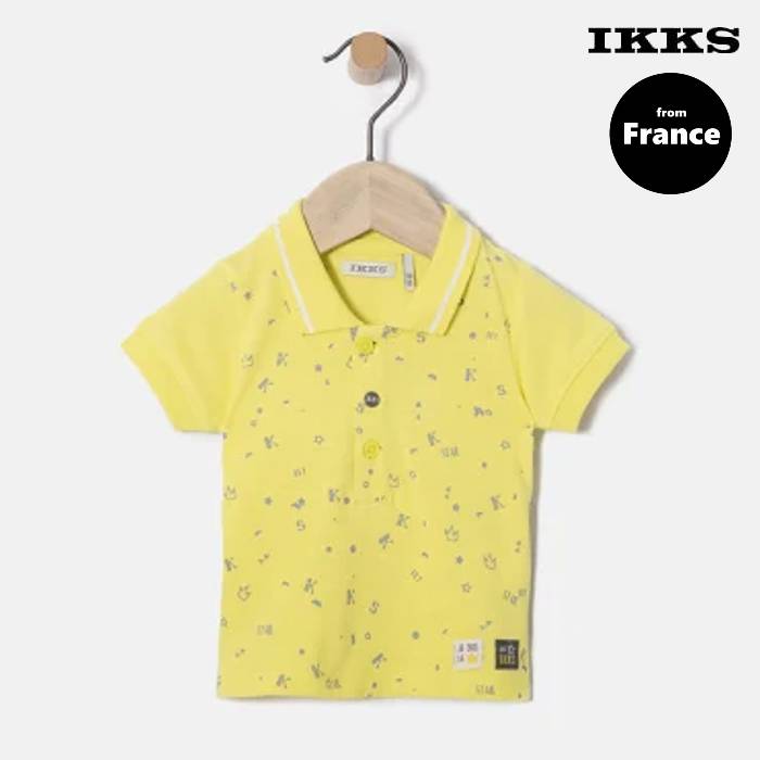 France発【IKKS】子供服 ポロシャツ トップス キッズ ベビー おしゃれ かっこいい 男の子 90cm 100cmイックス コットンピケポロシャツ XH11031 2A-3A【藤崎】