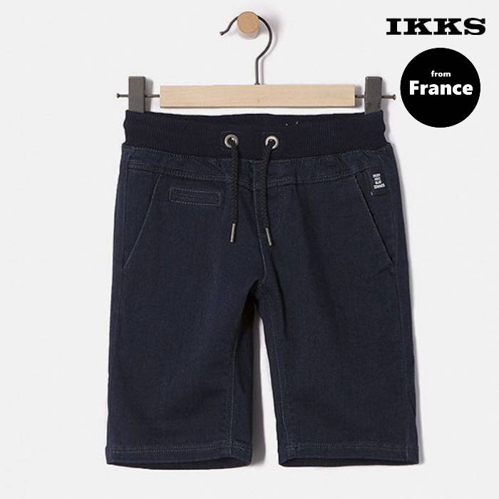 IKKS ボーイズ ジョガー風バミューダパンツ キッズ XH25053（紺） ハーフパンツ 半ズボン ストレッチパンツ 男の子 子供服 130cm【本店】