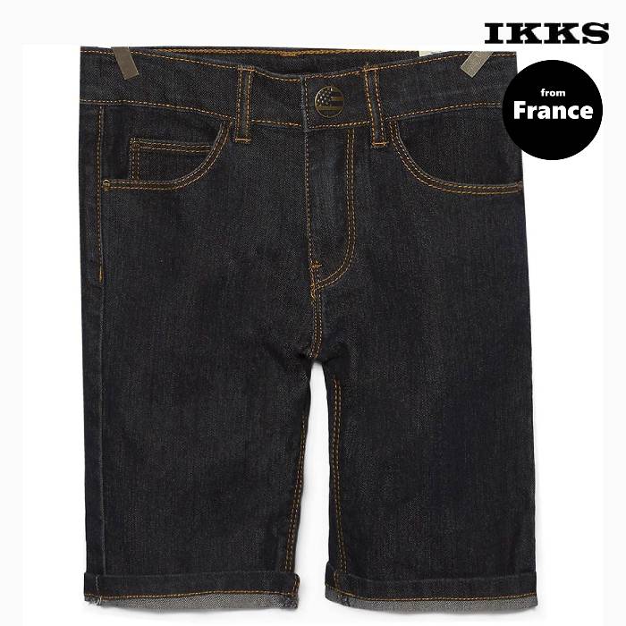 ★30%OFF★IKKS ボーイズ バミューダジーンズ キッズ XJ25033（ブルー） デニム パンツ ハーフパンツ 半ズボン 男の子 子供服 100 120 130 140 150 cm【本店】