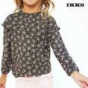 【50%OFF】子供服 ブラウス 長袖 キッズ 女の子 130 140 150 160cm おしゃれ ブランド かっこいい 小学生 ジュニア 上品 子供用IKKS(イックス) 星柄フリルブラウス(カーキ)