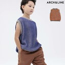 アーチアンドライン ARCH&LINE ベスト 日本製 コットン100% 子供 キッズ ブランド おしゃれ 男の子 女の子【2023春夏】GIMA STRIPE KNIT VEST M-L(115-135cm) AL231201