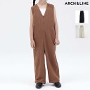 ARCH&LINE アーチアンドライン スーツ接触冷感 LINEN/RAYON V/N SALOPETTE オンオフ兼用 セットアップ対応 [115 125cm...