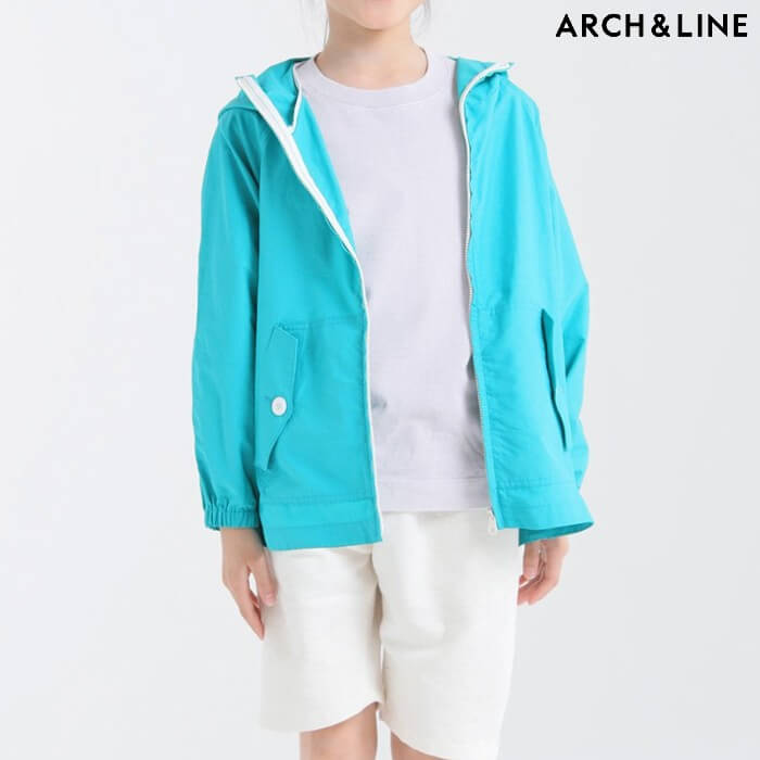 【SALE】ARCH&LINE ポケッタブルパーカー 春 キッズ POCKETABLE PARKA SOLID 85-145cm [AL201907] アーチアンドライン アウター ブルゾン ジャンパー ウィンドブレーカー 男の子 女の子 子供 UV かっこいい おしゃれ シンプル きれいめ