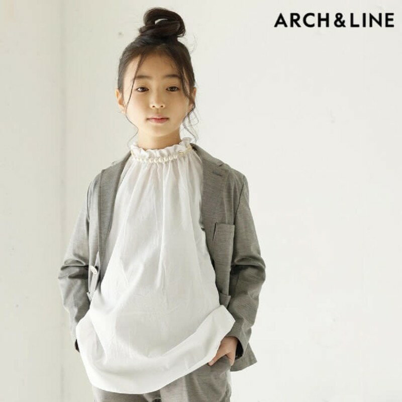 ARCH＆LINE スーツ アーチアンドライン 2WAY FRILL SHIRT SOLID AL212107 M-XL 115-145cm 子供 シャツ ブラウス キッズ 卒業式 入学式 七五三 法事 フォーマル