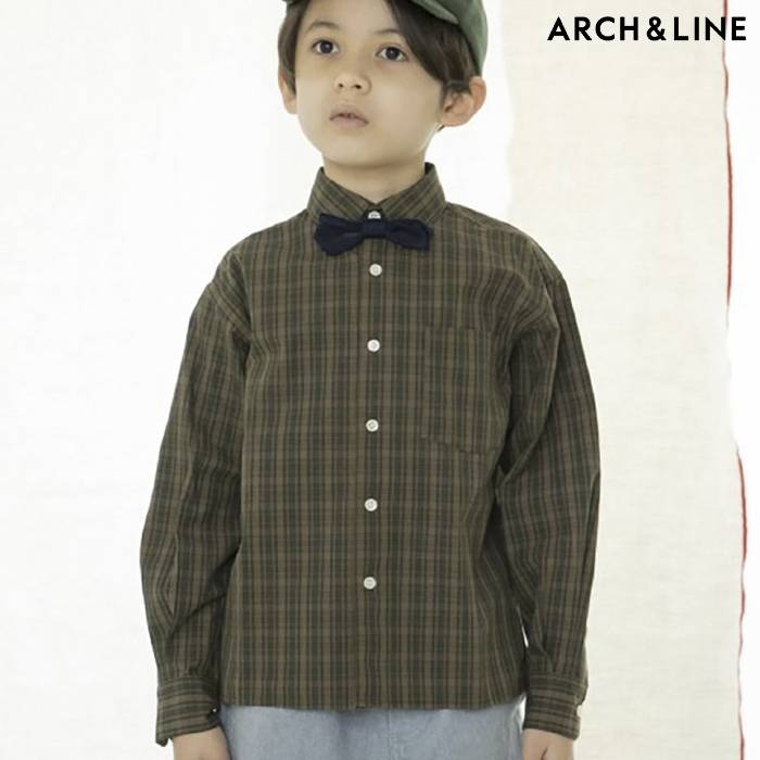 楽天ほわいとあっぷるアーチアンドライン ARCH＆LINE COTTON CHECK BD SHIRT AL232102 S-L（100-135cm） スーツ 子供 シャツ キッズ 卒業式 入学式 七五三 法事 フォーマル