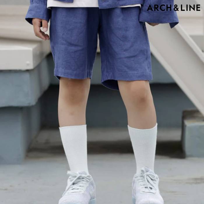楽天ほわいとあっぷるアーチアンドライン キッズ LINEN TWILL EASY SHORTS （セットアップ対応） パンツ ズボン 男の子 女の子 小学生 きれいめ 高級 ブランド 子供服 130 140 150cm AL241410