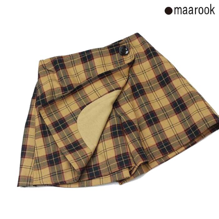 ＜20%OFF＞ 22秋冬 maarook マルーク タータンチェックラップキュロット（100-120cm）新作 子供 キッズ ベビー服 女の子 おしゃれ 大人っぽい ブランド【本店】