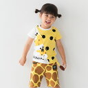 【Tシャツ】チークルーム 2025春夏 #450143 ひょっこりきりんTシャツ 半袖 綿100% 夏物 男の子 女の子 かわいい プレゼント ギフト ベビー キッズ 幼児 子供服 80 90 100cm