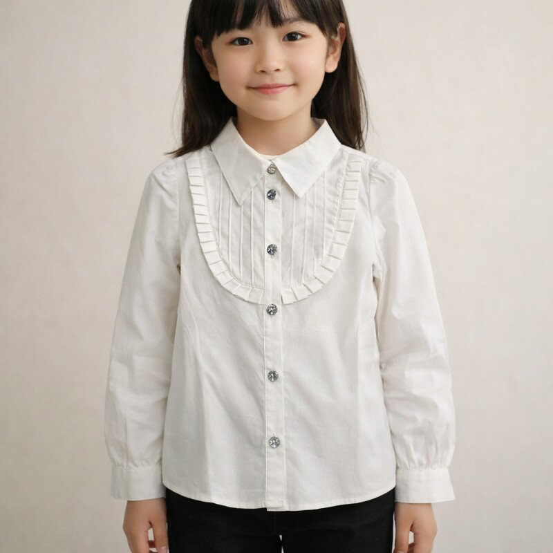 Rakuten - 【40%OFF】 キッズ フォーマル シャツ 長袖 【 Barbie / バービー 】 子供服 女の子 白 卒園式 入学式 発表会 結婚式 七五三 タキシードシャツ 130cm
