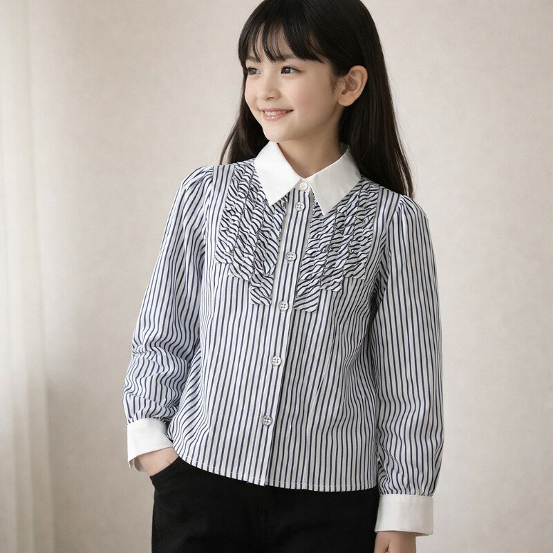 Rakuten - 【40%OFF】 キッズ フォーマル シャツ 長袖 【 Barbie / バービー 】 子供服 女の子 卒園式 入学式 発表会 結婚式 七五三 ジュニア クレリックシャツ 110 130 160cm