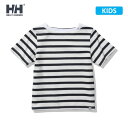 【セール】 ヘリーハンセン Tシャツ キッズ HELLY HANSEN ショートスリーブボーダーボートネック 正規品 半袖 通園 通学 小学生 アウトドア UV 乾きやすい 抗菌防臭 夏 子供服 100 110 120 130cm HJ32209(4)