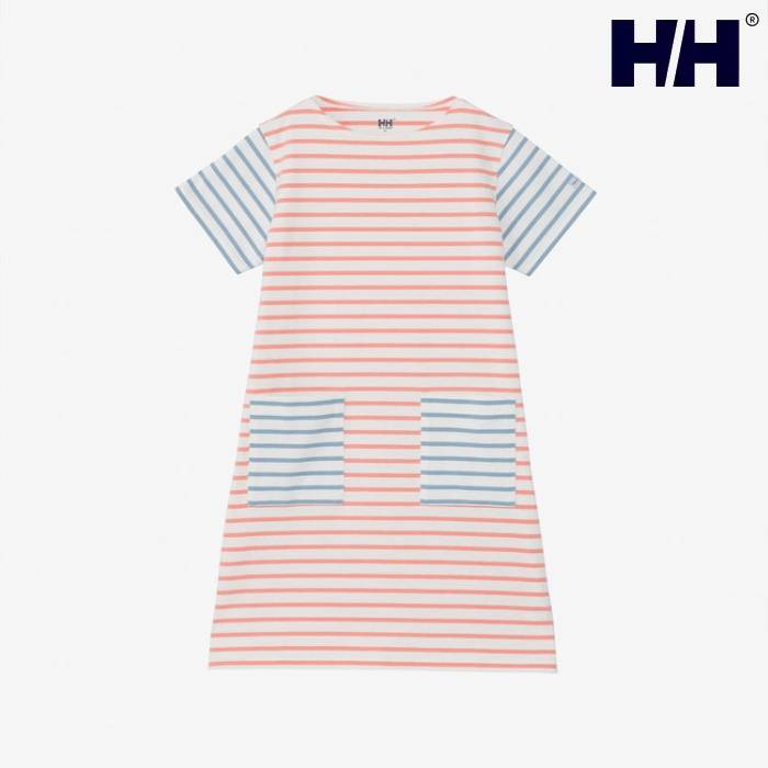 ヘリーハンセン Tシャツ キッズ ワンピース ショートスリーブHHマリンボーダー ワンピース HJ32406 子供服 半袖 女の子 ボーダー 正規 110 120 130cm HELLY HANSEN 2024春夏【本店】