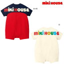 【ポイント10倍 全員12/9-10】ミキハウス mikihouse バックロゴ ショートオール（70-80cm） 半袖 ロンパース レトロ 新生児 出産祝い ギフト プレゼント お祝い ベビー 赤ちゃん 男の子 女の子 子供 正規販売店