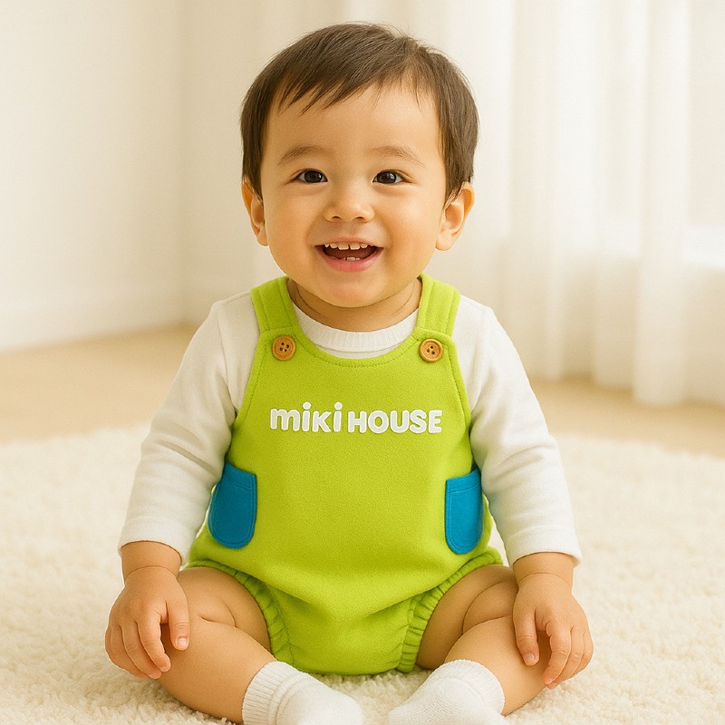 11/27まで【ポイント3倍】ミキハウス ベビー服 MIKI HOUSE ダルマロンパース F(80-90cm) 綿100% ベビー プレゼント レトロ ロンパ...