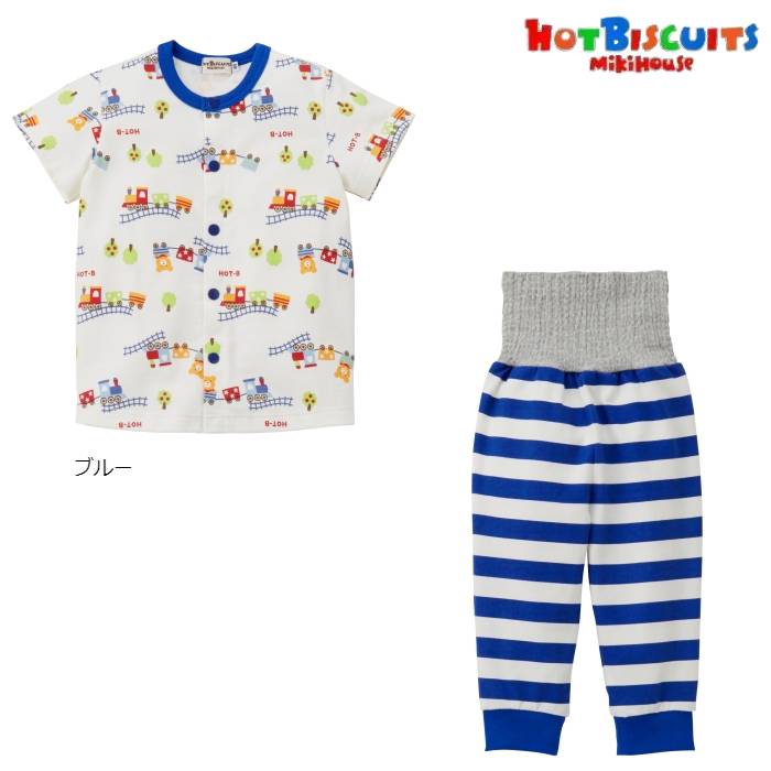 【アウトレット】ミキハウス mikihouse ホットビスケッツ 半袖パジャマ（80-110cm） 前開き パジャマ 長袖 子供 ベビー服 キッズ 男の子 【正規販売店】【藤崎】のサムネイル