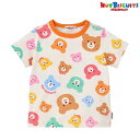 ミキハウス ホットビスケッツ Tシャツ ビーンズくん総柄半袖Tシャツ 半袖 夏服 ギフト プレゼント ベビー キッズ 男の子 女の子 子供服 80 90 100 110 120cm MIKI HOUSE