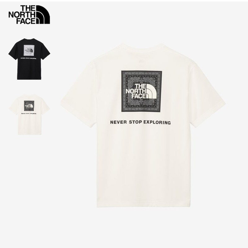 Rakuten - 【SS限定25%OFF】ノースフェイス Tシャツ メンズ ショートスリーブバンダナスクエアロゴティー NT32446 XL 半袖 バックプリント ペイズリー 速乾 新作