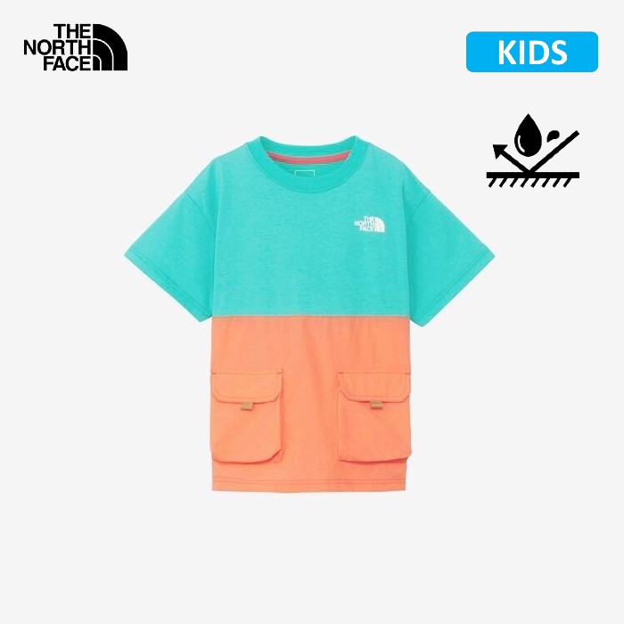 Rakuten - ノースフェイス Tシャツ キッズ アドベンチャーティー NTJ32433 120cm 子供服 男の子 女の子 半袖 ロゴT 速乾 抗菌防臭 アウトドア キャンプ