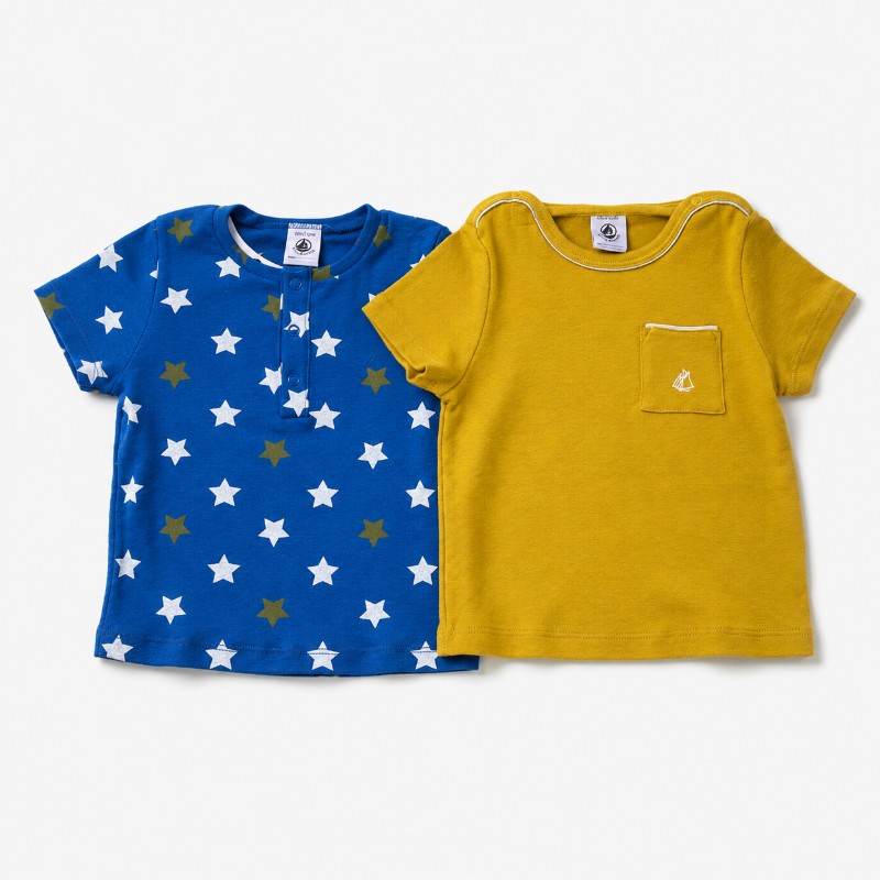 乐天商城 - プチバトー セール ベビー Tシャツ 2枚セット 12m 24m 半袖 ベビー服 男の子 トップス PETIT BATEAU
