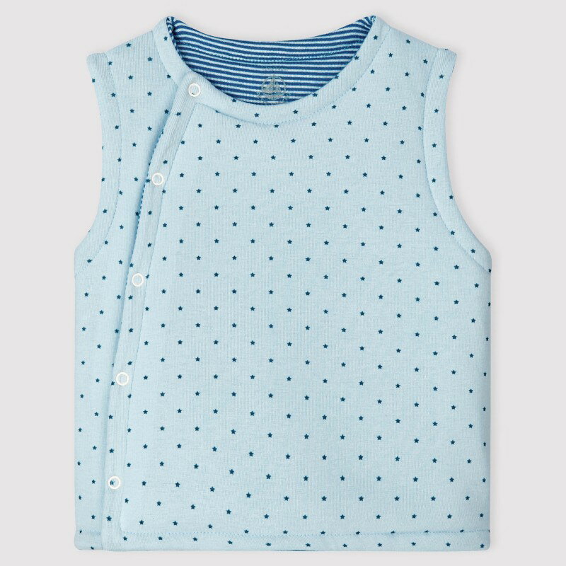 Rakuten - プチバトー ベビー セール リバーシブル ノースリーブ ベスト 57874 67cm 子供服 キッズ 男の子 女の子 中綿 PETIT BATEAU