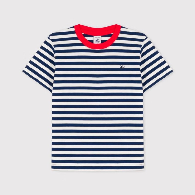 Rakuten - プチバトー セール ベビー Tシャツ ボーダー柄 半袖 Tシャツ a03m5 子供服 男の子 トップス 綿100％ マリン PETIT BATEAU