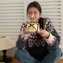 ニットセーター レディース 秋冬 トップス 長袖 おしゃれ ノルディック セーター 伸縮性 ストレッチ ゆったり リラックス プルオーバー ハイネック ニットソ...