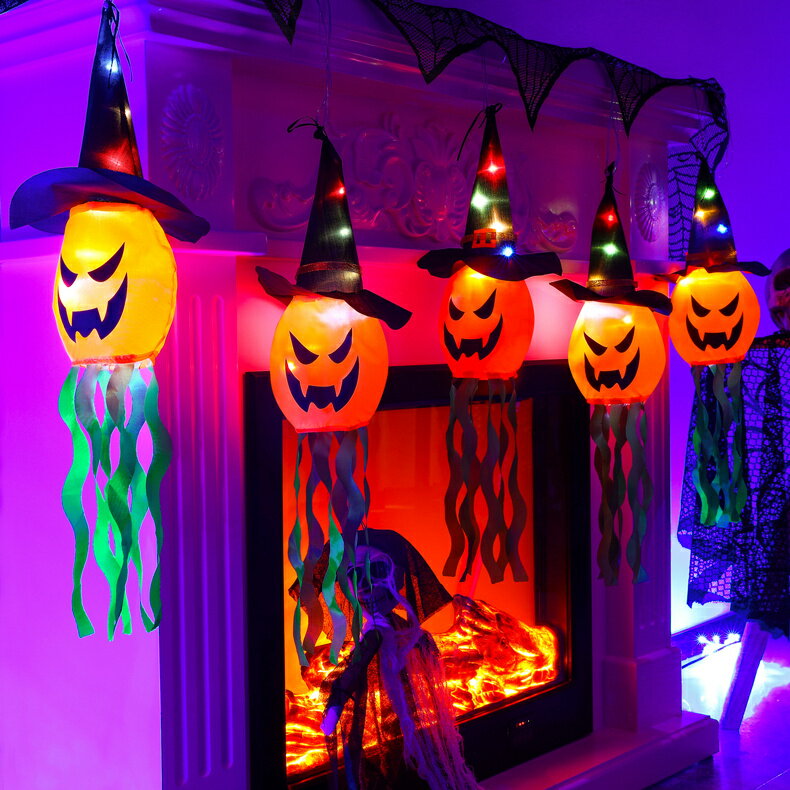 ハロウィン飾りセット 南瓜 ハロウィンライト パーティー飾り ライト 電池式 光る 飾り 吊り下げ かぼちゃ カボチャ ハロウィンライト ..