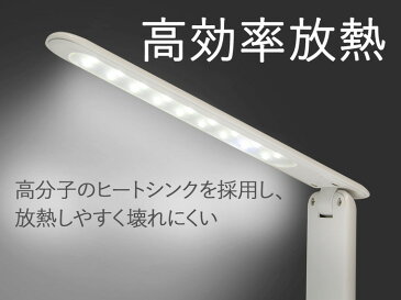 デスクライト 目に優しい led おしゃれ 学習机 ledライト usb デスクスタンドライト デスクスタンド 卓上ライト 寝室 ライト 【 おりたたみ 折り畳み式 コンパクト 180°調整可能 ホワイト wtb】