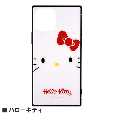 iPhone12 iPhone12Pro ケースサンリオキャラクターズ スクエアガラスケース ハローキティ 母の日