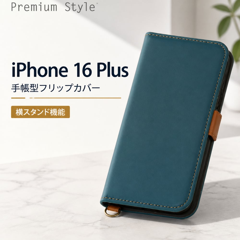 iPhone16Plus 手帳型ケース 手帳型 カバー スタンド スタンド機能 動画視聴 カード収納 ワイヤレス充電 マグネット PUレザー 合皮 レザー調 ブルー 青 あお スマホケース スマートフォンケース 携帯ケース スマホカバー スマートフォンカバー 携帯カバー 保護ケース