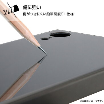 iphone8 ケース スクエア iphone7ケース 背面強化ガラス 耐衝撃ガラスケース KAKU / ブラック アイフォン8 iphone7 カバー