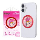 ブロッサム パワーパフガールズ マグネットシール 貼るだけ キャラクター かわいい スマホ マグネット メタルリング プレート 強力 磁石 ワイヤレス充電 変換