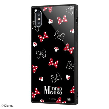 iphone xs iphone x ケースディズニー キャラクター 耐衝撃 ガラスケース kaku ミニーマウス /otona black アイフォンxs カバー 四角