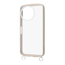 AQUOS sense9 ケース ストラップ クリア AQUOSsense9 アクオスセンス9 金具付き 耐衝撃 ショルダー ベージュ カバー ソフト ハード スマホカバー スマホケース