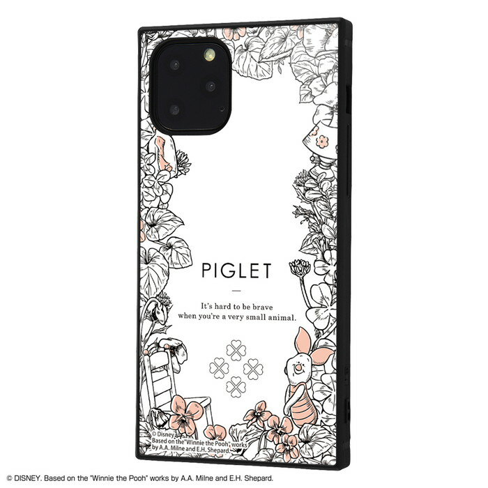 【P5倍 10/4-10/11】 iphone11 pro ケース スクエア プーさん 耐衝撃 ハイブリッド kaku くまのプーさん / ボタニカル_02 iphone11pro カバー
